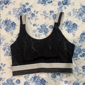 Mono B Black and Silver Sports Bra